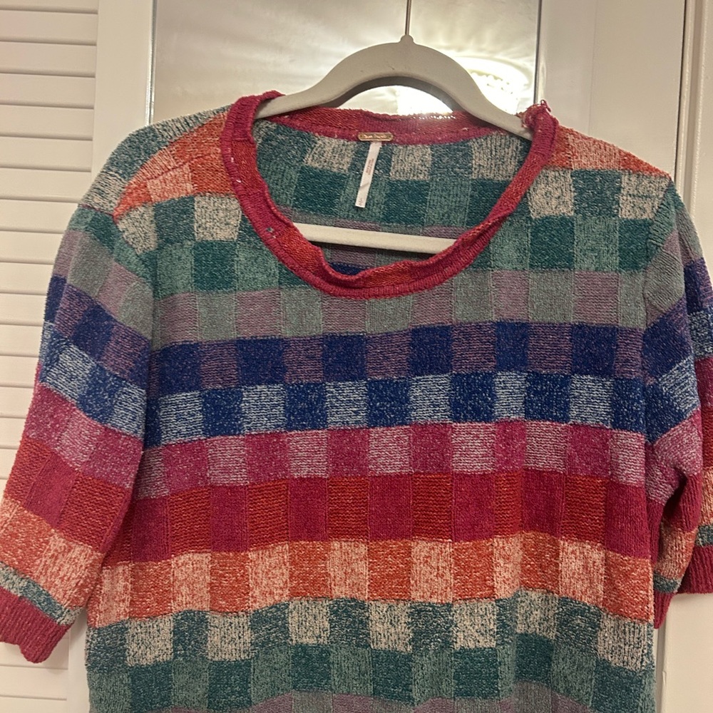 Colorful Checkered Women's Sweater shirt
